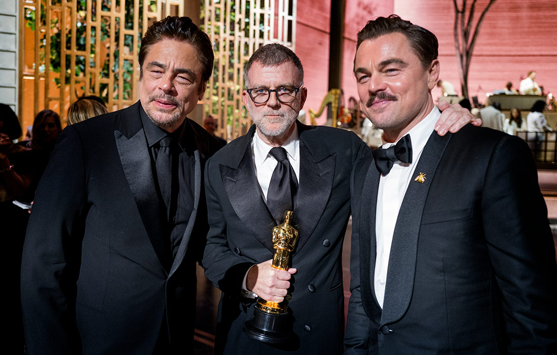 Бенисио дель Торо, Пол Томас Андерсон и Леонардо Ди Каприо на 98-й ежегодной церемонии вручения премии "Оскар"