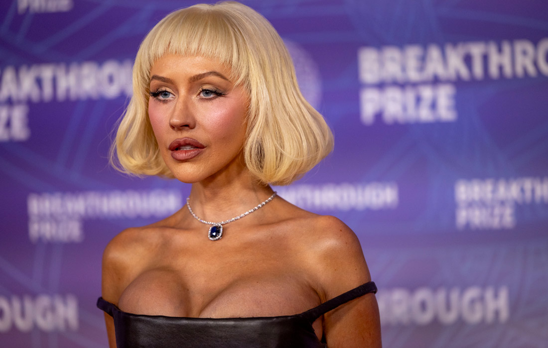 Кристина Агилера на церемонии вручения премии Breakthrough Prize в Санта-Монике, США