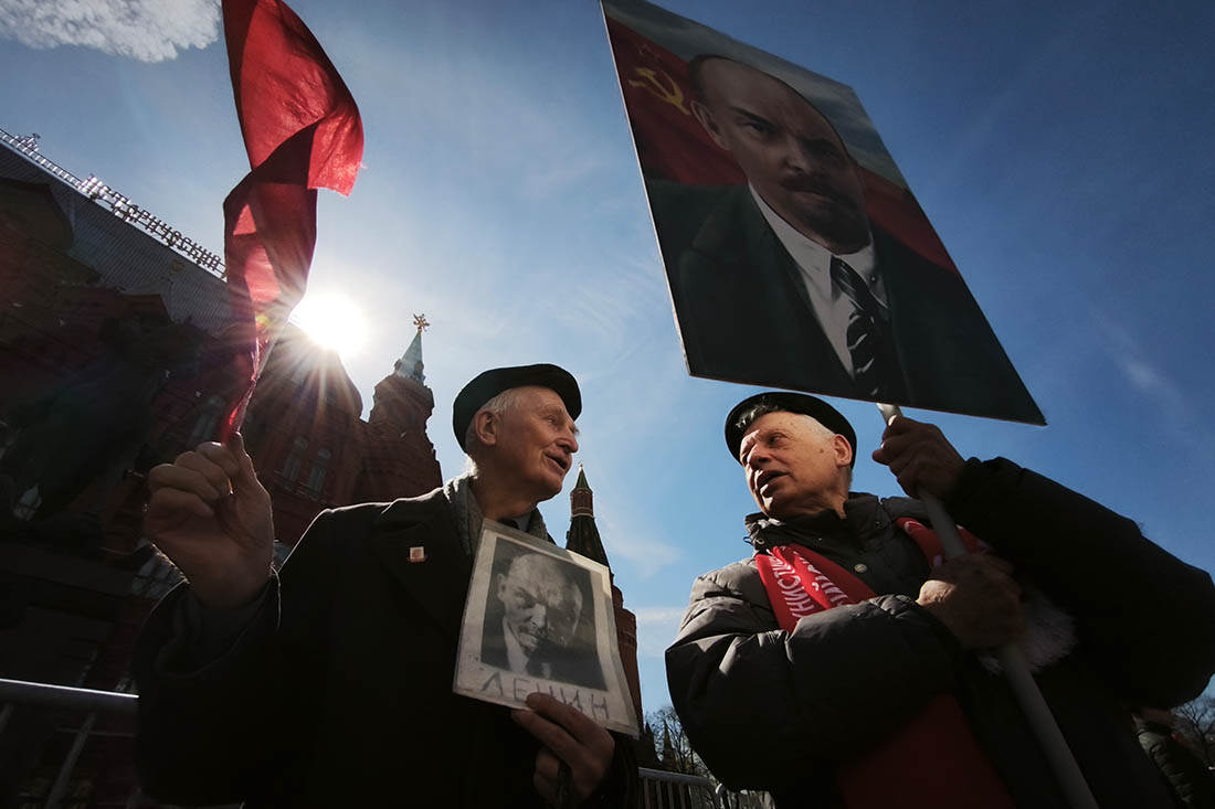 Акция сторонников КПРФ в 156-ю годовщину со дня рождения Владимира Ленина в Москве