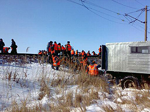 Столкновение грузовых поездов