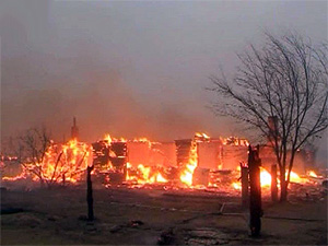 Поселок Тыгда в огне