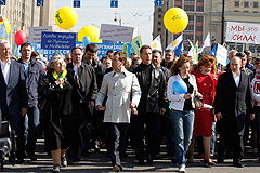 Москва: демонстрация профсоюзов