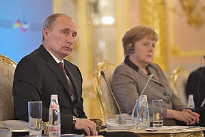 Путин, Меркель и чучело еврея