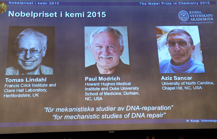 Нобелевская премия по химии присуждена за исследование репарации ДНК
