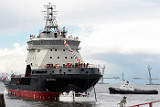 Первый за 45 лет российский военный ледокол спущен на воду в Петербурге