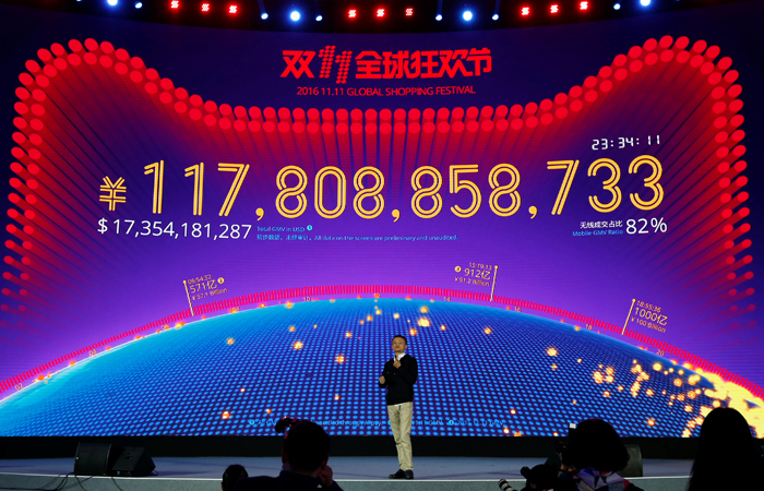 Объем продаж Alibaba в День одиноких людей составил $17,7 млрд