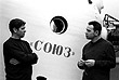 1974 год. Экипаж космического корабля "Союз-17" - командир Алексей Губарев (слева) и бортинженер Гречко - во время занятий в Центре подготовки космонавтов имени Ю.А. Гагарина. Полет прошел с 11 января по 9 февраля 1975 года