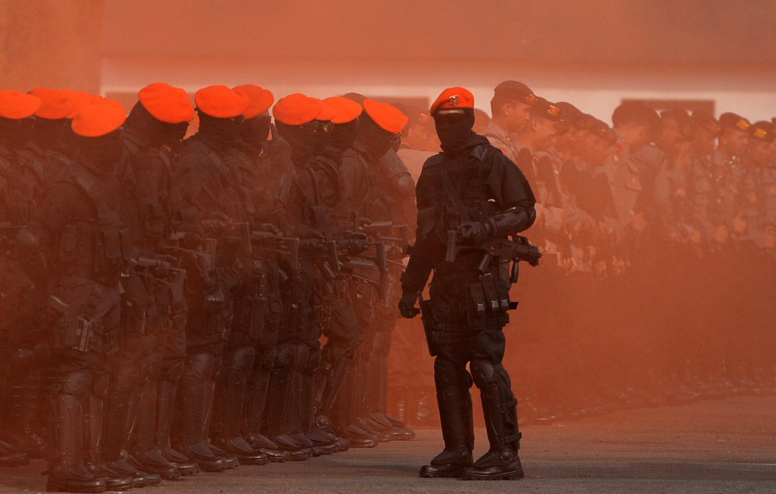 Во время антитеррористических учений в Джакарте