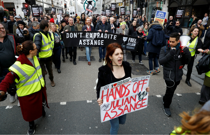 В Лондоне прошла акция против экстрадиции Ассанжа в США