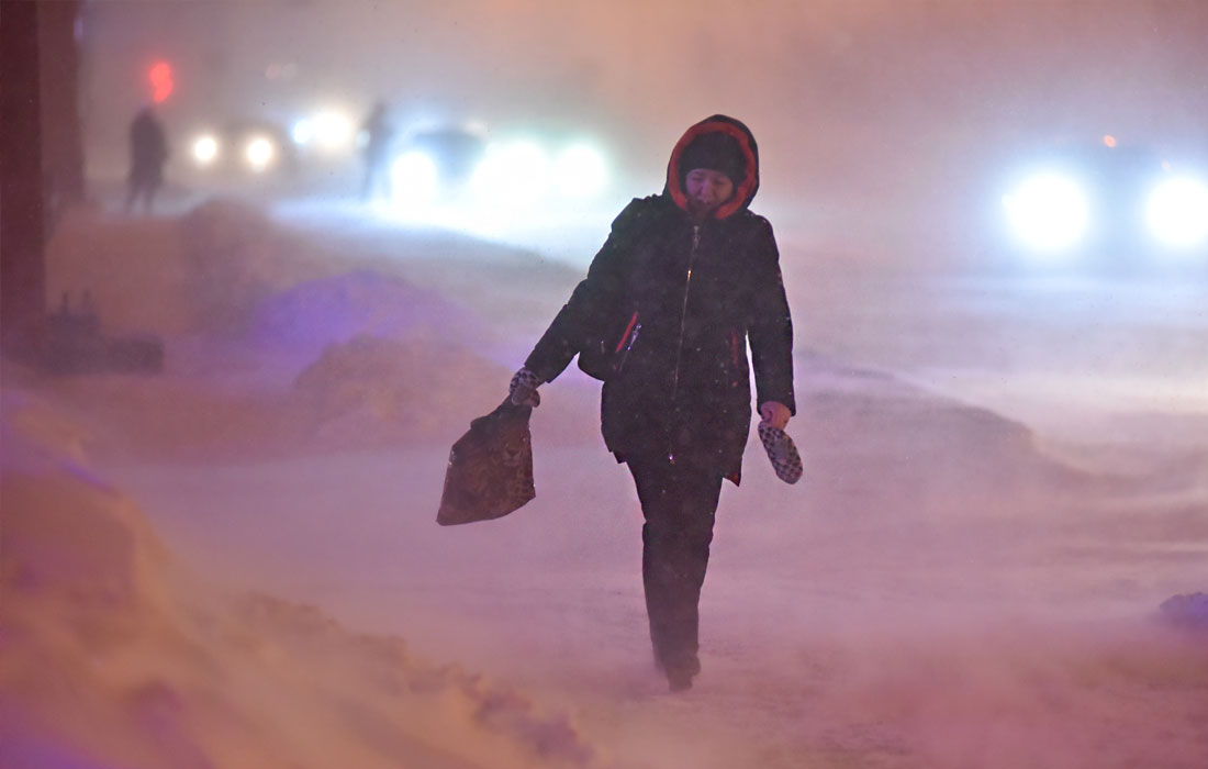 Сильная метель накрыла Норильск