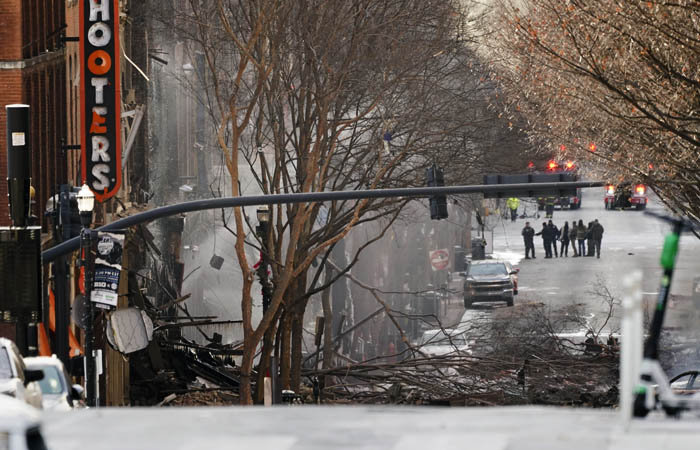 В Нэшвилле на улице взорвался автомобиль