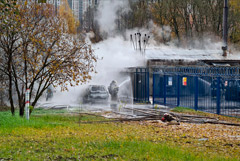 При пожаре на газораспределительной подстанции в Москве пострадал один человек