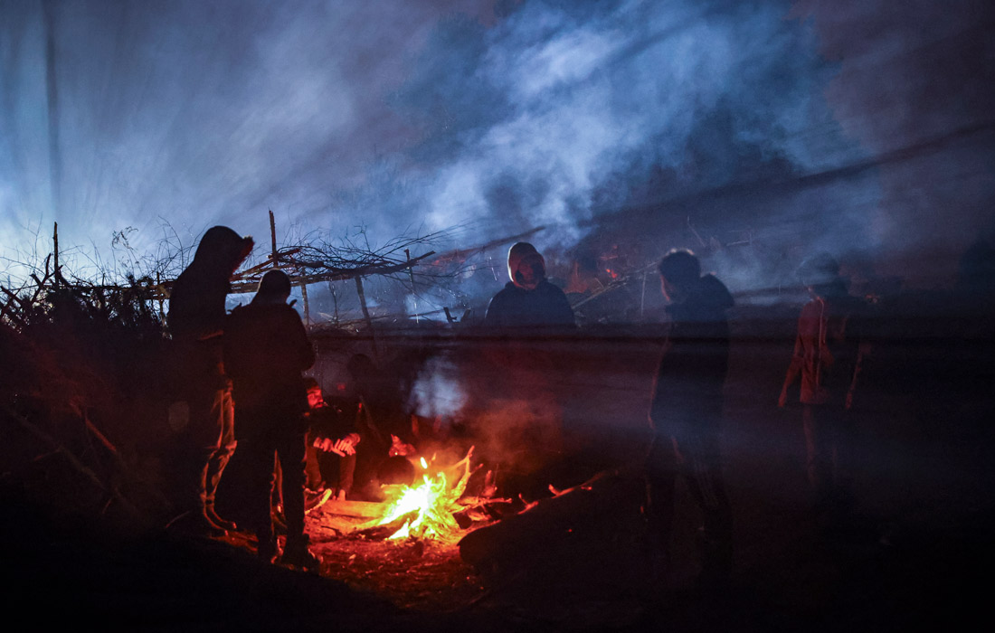 Мигранты на белорусско-польской границе