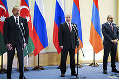 Путин, Алиев и Пашинян приняли трехстороннее заявление по итогам встречи