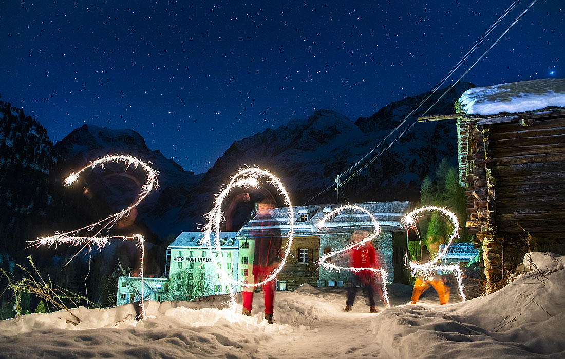 Празднование Нового года в Аролле (Швейцария)