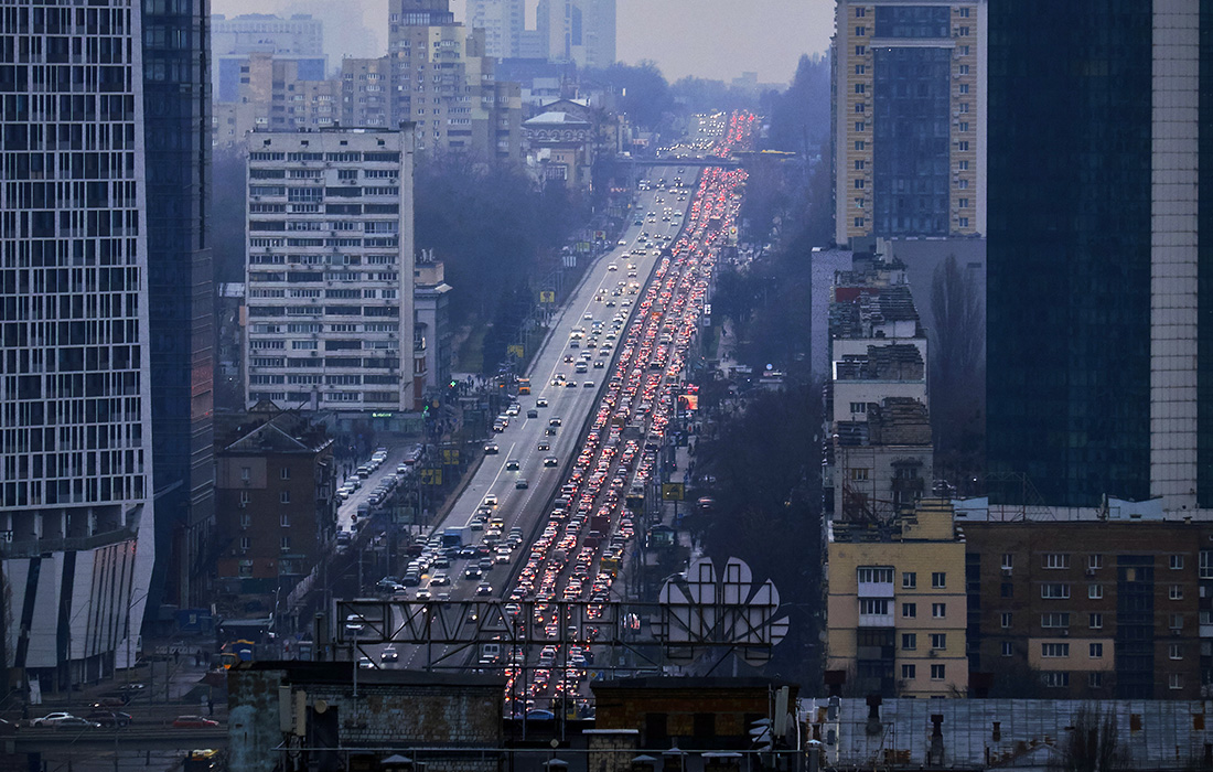 Пробки на выезде из Киева