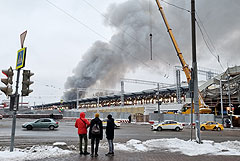 Площадь пожара на складе на Комсомольской площади составила 2000 кв. м