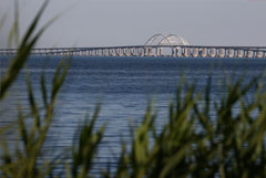 Очередь на час сформировалась на Крымском мосту со стороны полуострова