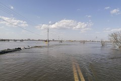 Вода в реке Тобол в Кургане снизилась на 7 см ниже опасного уровня