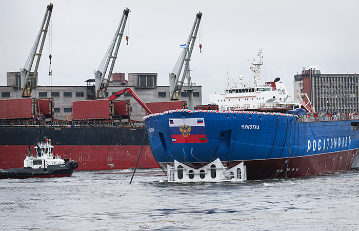 Балтзавод спустил на воду атомный ледокол "Чукотка" проекта 22220