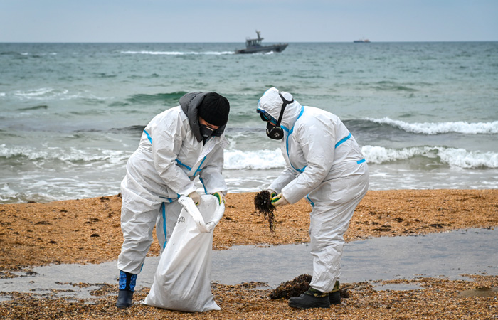 Глава Минприроды заявил, что загрязнённые мазутом пляжи на Кубани очистят к лету